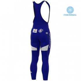 Set Fietsshirt Lange Mouw + Lange Koersbroek 2020 Groupama-FDJ N001 Winter Thermal Fleece